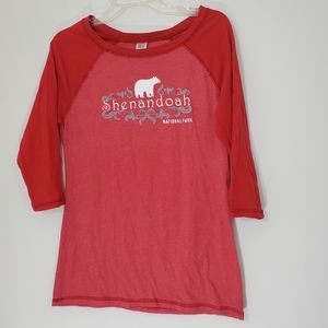 Shenandoah National Park Red Longsleeve top, Large
